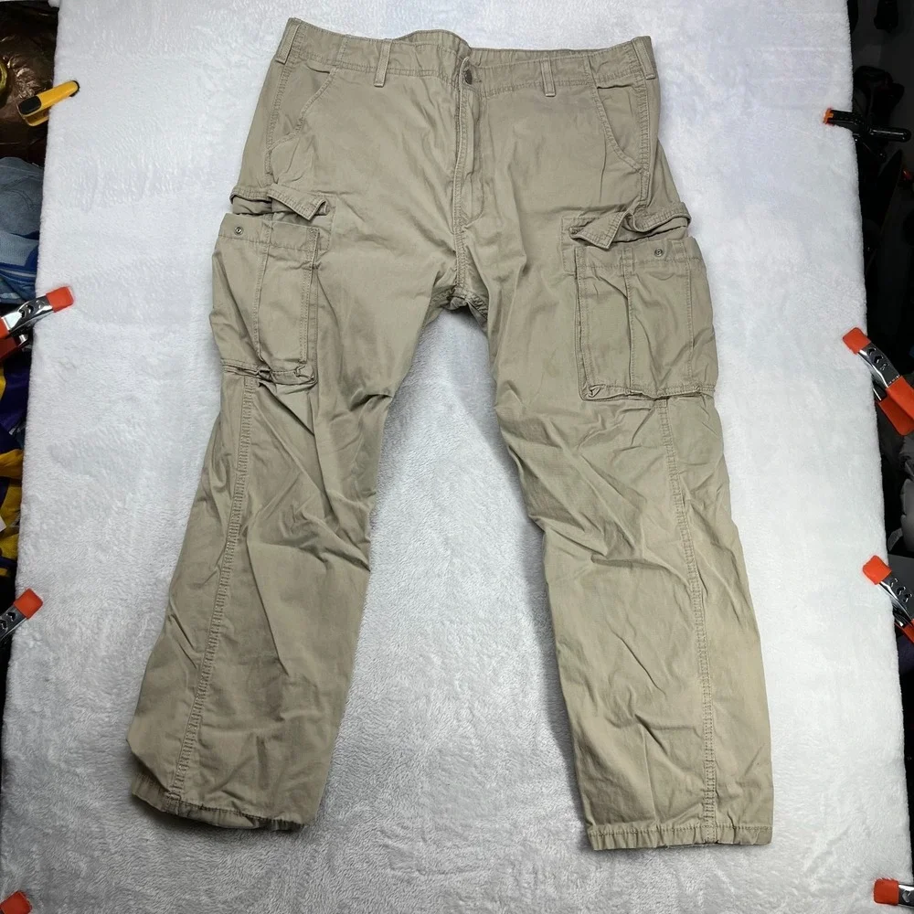 Levi's Cargo Loose‎ Fit Pants Men's Beige Straight Leg Pockets Outdoor - 42X29